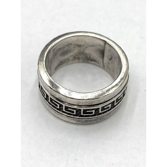 925 Sterling Silver Ring Spinner Greek Key Design Women’s 5.5 Artisan 9.08g - Picture 2 of 13